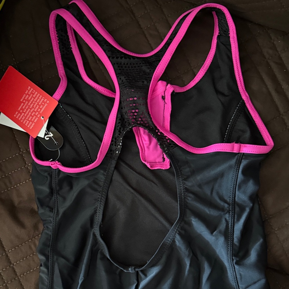 ZeroXposur Black Swimsuit with Pink and Teal Floral Design - Picture 5 of 7